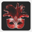 Search for red masquerade party stickers Silver