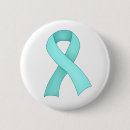 Search for ovarian cancer teal ribbon buttons Health