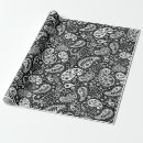 Recherche de paisley blanc papier cadeau Noir et blanc
