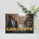 Search for college graduation thank you cards Black and gold