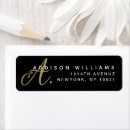 Search for black and white gold return address labels Script