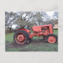 Recherche de tracteurs vintages cartes postales Rouge