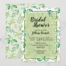 Search for green leaves bridal shower invitations Watercolor