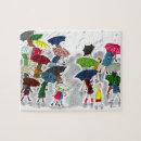 Recherche de parapluies puzzles Tempête