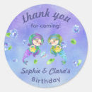 Search for twin birthday party stickers Thank you
