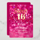 Search for glam sweet 16 invitations Hot pink