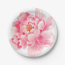 Recherche de fleur de pivoine assiettes en papier Rose