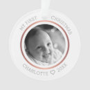 Search for first baby ornaments Black and white