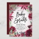 Search for burgundy floral baby shower invitations Watercolor