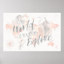 Search for pink world map posters Inspirational