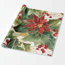 Search for poinsettia wrapping paper Holly