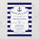 Search for navy blue and white baby shower invitations Nautical