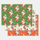 Search for santa face wrapping paper Red green white