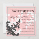 Search for floral damask invitations Black