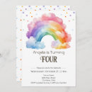 Search for boho 4th birthday invitations Rainbow