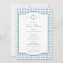 Search for blue gingham baby shower invitations Baby boy