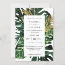 Search for tropical leaf wedding invitations Gold