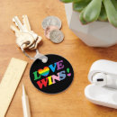 Search for pride keychains Love wins