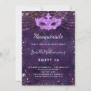Search for purple gold masquerade party invitations Carnival