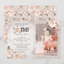 Search for blush pink 1st birthday invitations Cottage chic