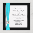 Recherche de bleu turquoise et blanc mariage invitations Dentelle