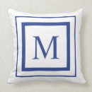 Search for royal blue white pillows Monogrammed