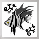 Search for black white coral art Fish