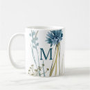 Search for monogram light blue white mugs Minimalist