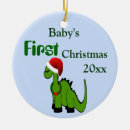 Search for dinosaur with santa ornaments Boy