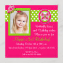 Search for pink butterfly birthday invitations Green