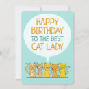 Search for cat lady birthday invitations Cartoon
