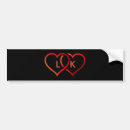 Search for red heart bumper stickers Black