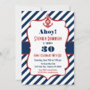 Search for anchor birthday invitations Navy blue birthday