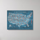 Search for blue map canvas prints United states of america
