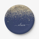 Recherche de navy blue paper plates Monogramme