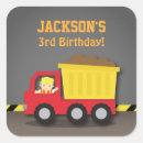 Search for dump truck birthday stickers Boys