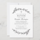 Search for minimalist christening invitations Black and white