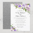 Search for purple and silver wedding invitations Glitter
