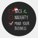 Search for naughty or nice stickers Santa claus