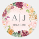 Recherche de blush floral mariage autocollants Monogramme