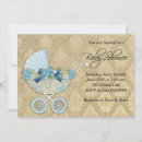 Search for beige blue baby shower invitations Vintage