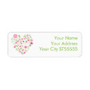 Search for heart shape return address labels Flower