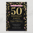 Search for pink and black 50th birthday invitations Surprise