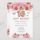 Search for pink butterfly sweet 16 invitations 16th birthday party