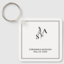 Search for wedding monogram square keychains Minimalist