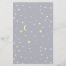 Search for moon and stars stationery paper Blue