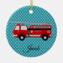 Search for blue truck ornaments Fire engine