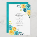 Search for yellow and turquoise wedding invitations Watercolor