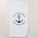 Search for nautical beach towels Welcome aboard