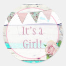 Search for new baby girl announcement stickers Its a girl